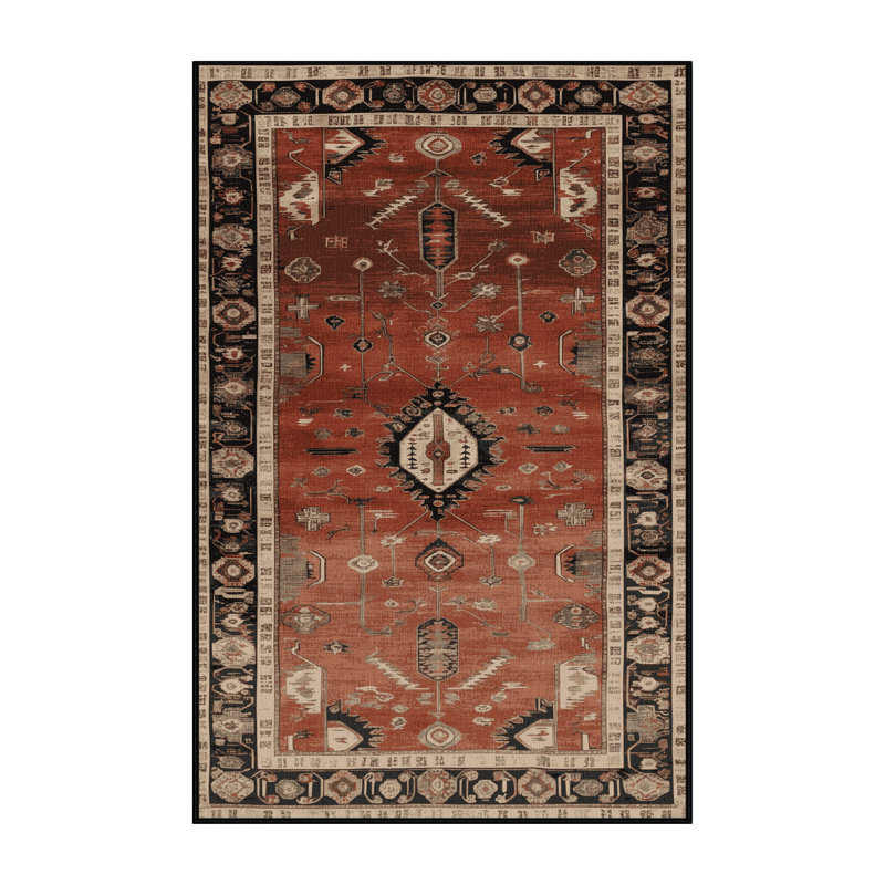 Machine Washable Turkish Brown Area Rug, Tapis de couloir 2 pi x 5 pi