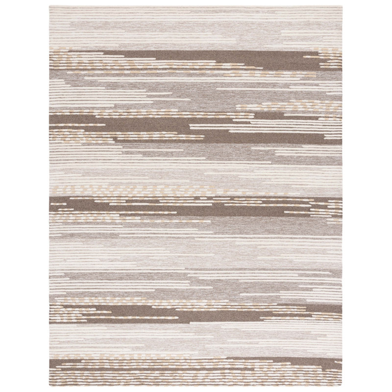 Martha Stewart 300 Hand Tufted Wool/Cotton with Latex Abstract Rug in Beige, Rectangle 8' x 10'