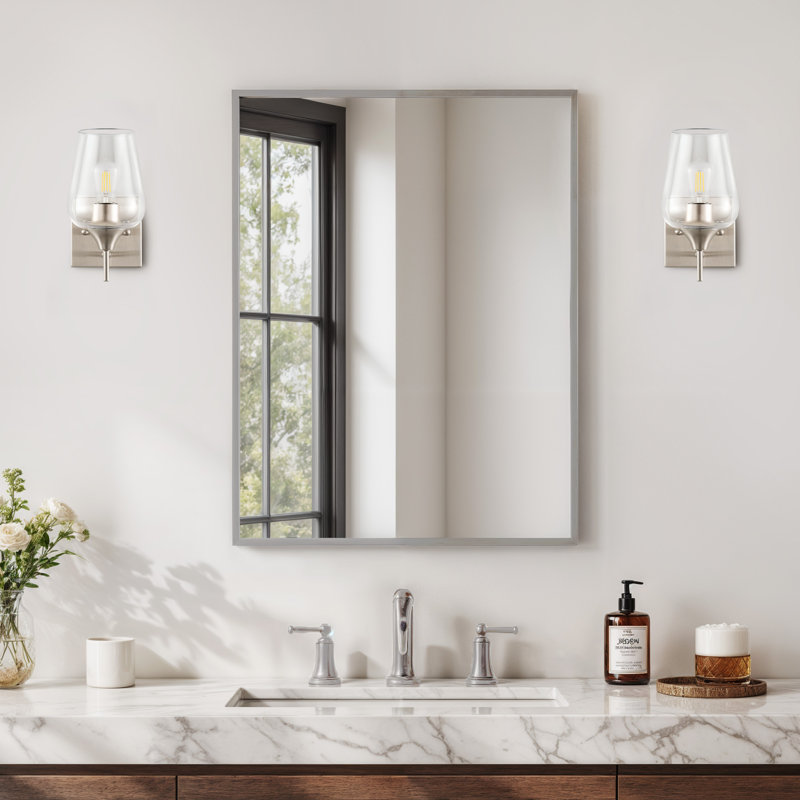 Herriman Iron Armed Sconce, Clear, Brushed Nickel