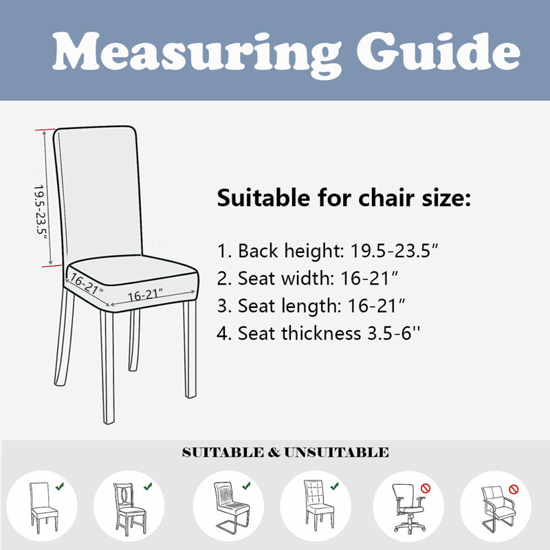 Housse imperméable pour chaise de salle à manger, Mélange de polyester bleu