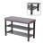Modern Style Small Shoe Bench, 3-Tier Shoe Rack, with PU Seat Cushion And Metal Mesh Shelves-2013430059