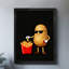 Art encadré noir, pommes de terre mignonnes pour faire des frites, art mural de style rétro-426329293