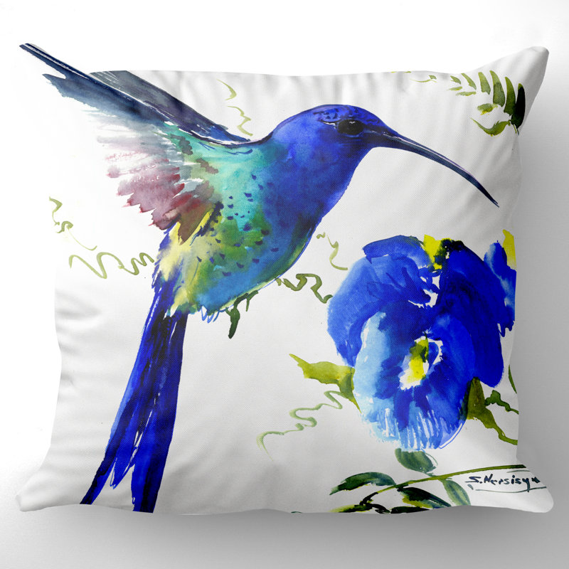 Housse et insert de coussin carré Hummingbird, 14 po x 14 po