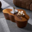 Table basse de 50 pouces de forme unique en fibre de verre robuste pour salon sans assemblage BRUN-131167465-131167467