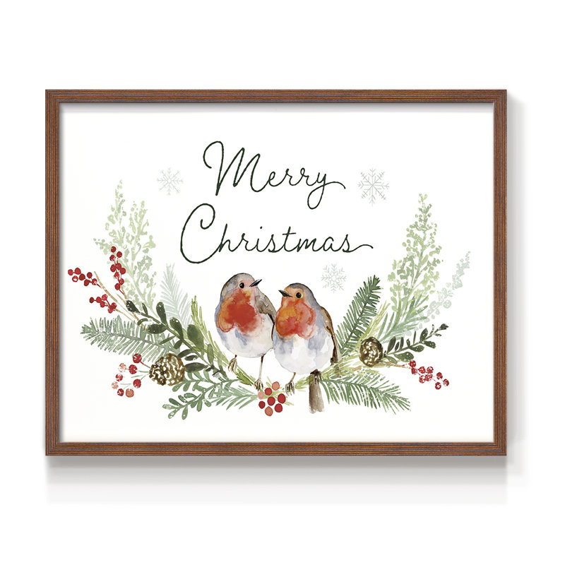 Winter Visitor Collection A -Framed Print - Restickable, 8" H x 10" W, Walnut