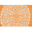 Tapis orange / beige noué à la main de conception unique 4 pi 9 po x 7 pi 2 po New Age