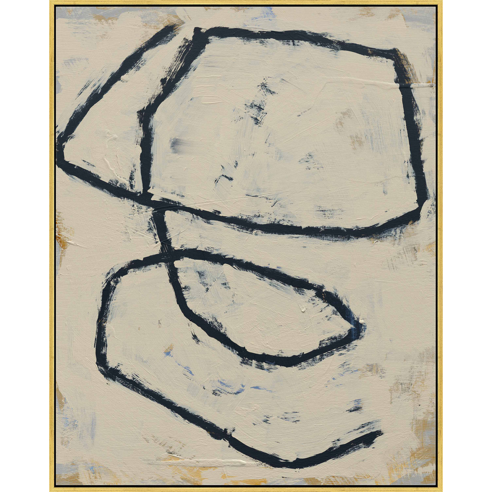 Furston "Twisted 4" Print by Jacques Pilon, 20" H x 16" W x 1.25" D, Gold Framed Canvas