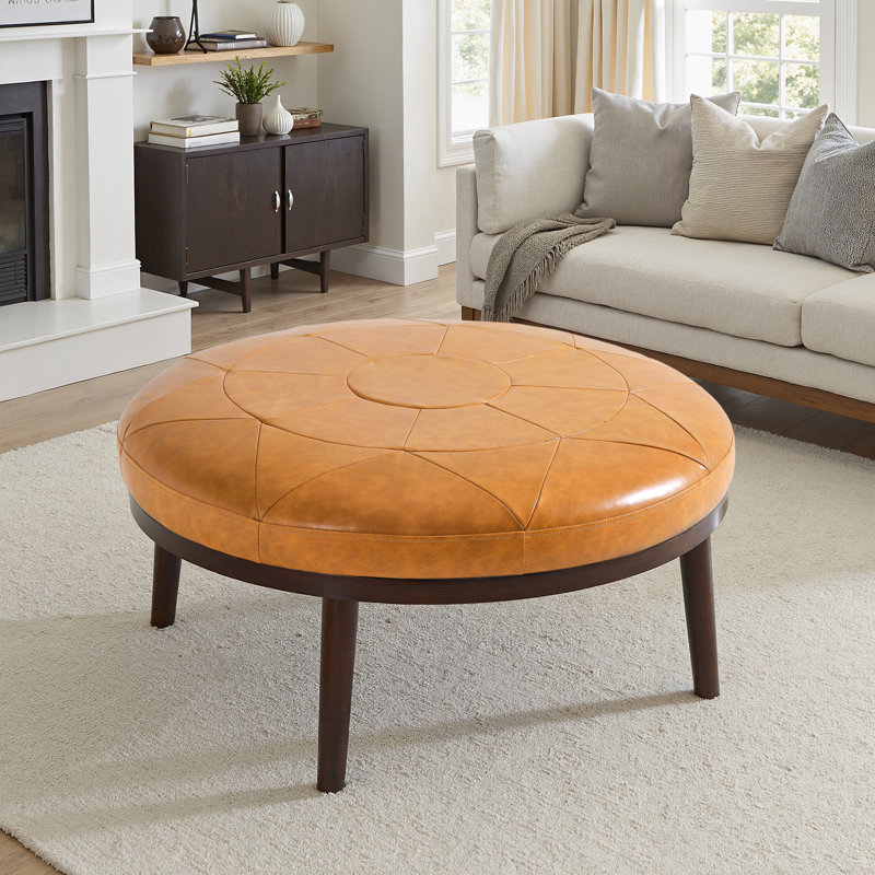 93.2Cm Wide Rectangle Footstool Ottoman, Brown