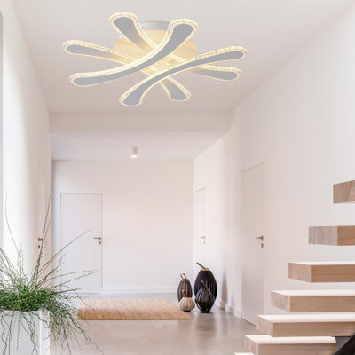 Cesario 4 Light Semi Flush Mount Acrylic LED Fixture With Remote