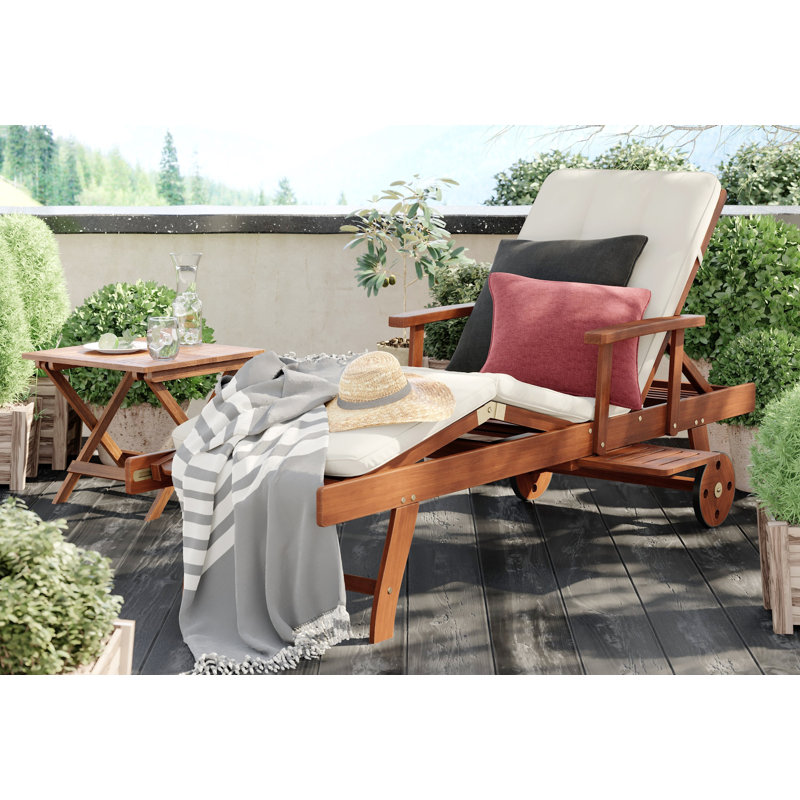 Toscana Garden Chaise Lounge Cushion, White / opaline