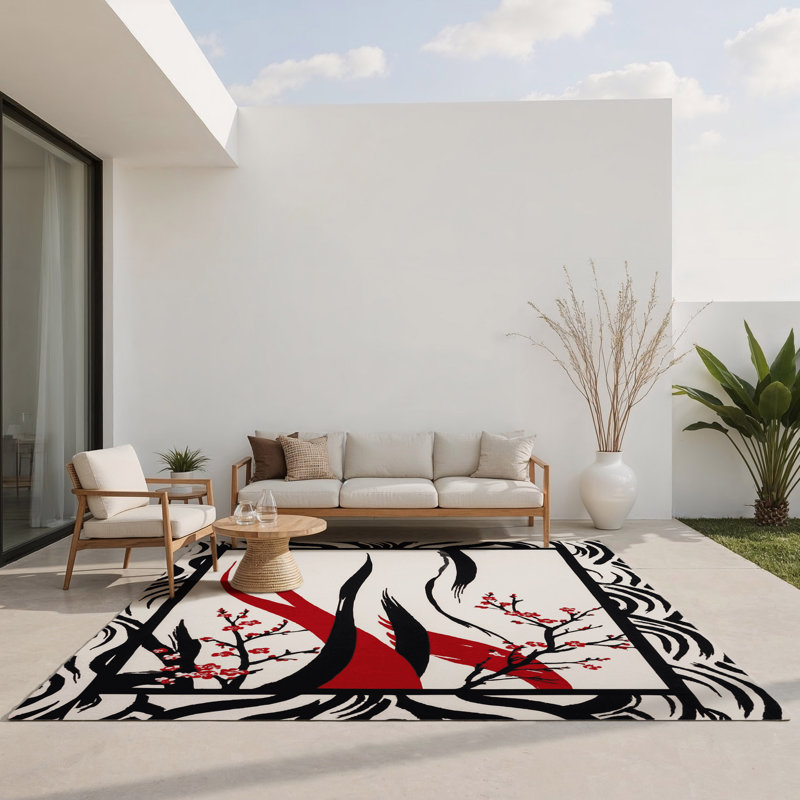 Red Dawn Indoor And Outdoor Area Rug, Rectangle 9' x 12'