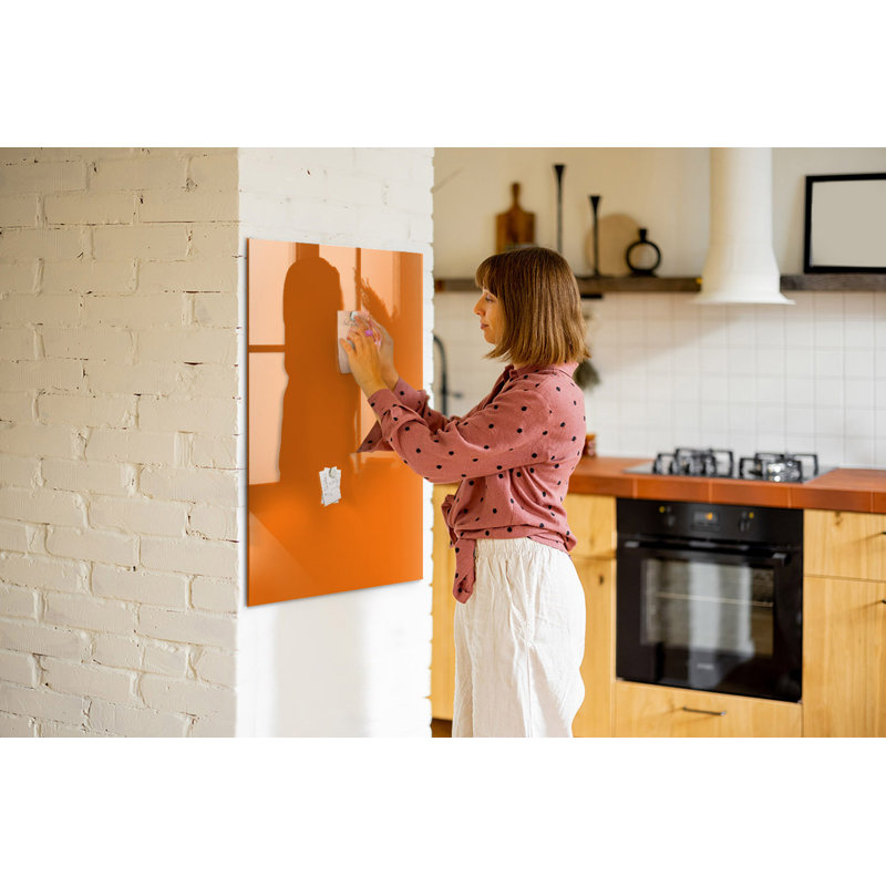 Magnetic Glass Dry Erase Board, Orange