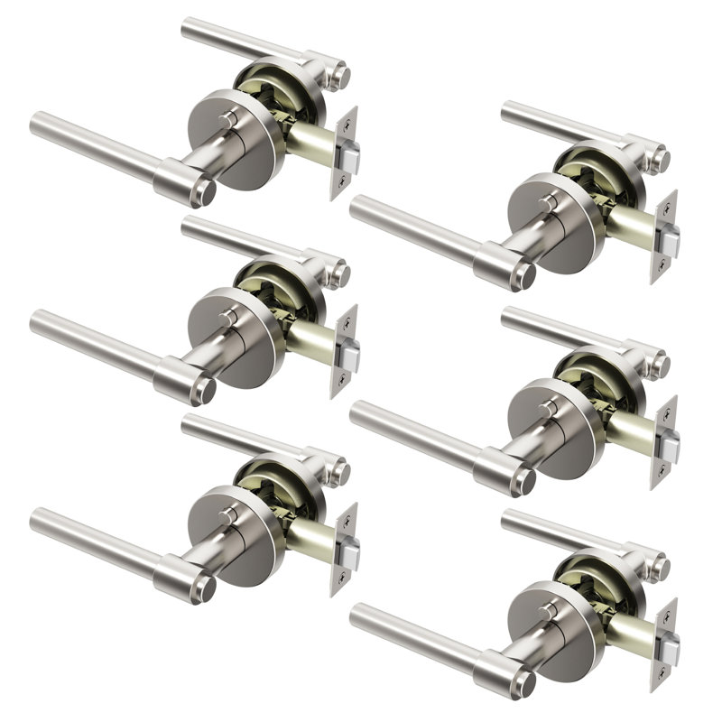 Levier de porte d'intimité Zen pour chambre à coucher (salle de bain) - Style minimaliste élégant en nickel brossé