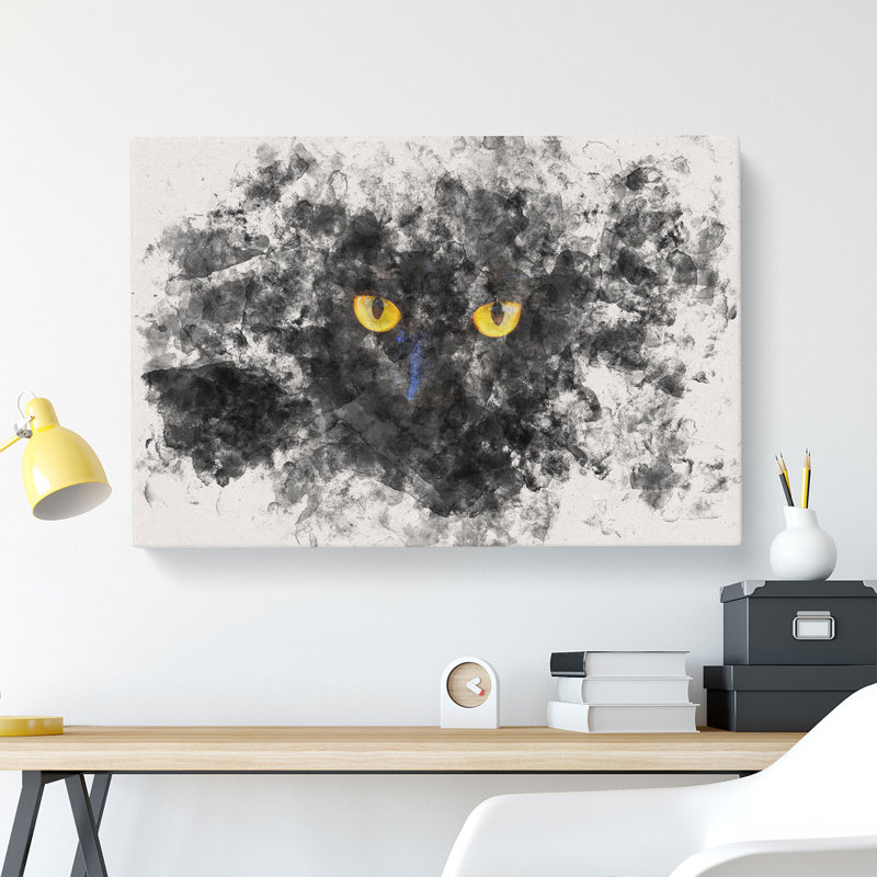 Eyes Of A Cat - Wrapped Canvas, 40cm H x 60cm W x 4cm D