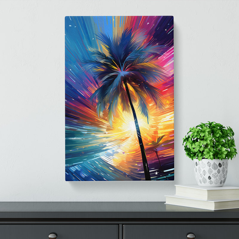 Palm Tree Futurism - Print, 76cm H x 50cm W x 3cm D