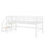 Maximisez l'espace au sol avec un lit mezzanine simple, des escaliers de rangement intégrés et une structure en métal robuste-117562392