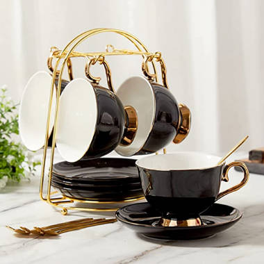 Set 4 Coffee Cups & Saucers