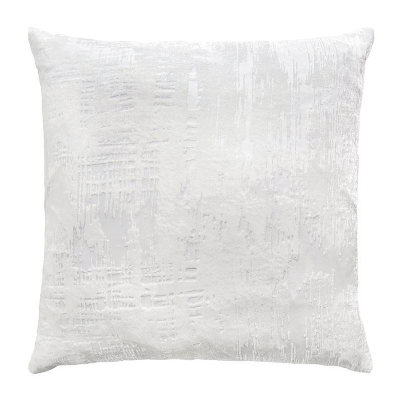 Brush Stroke Square Pillow Cover & Insert, 18"H x 18"W, White