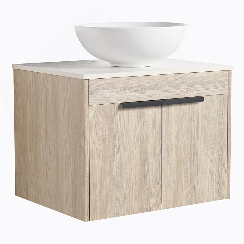 24 " Modern Design Float Bathroom Vanity With Ceramic Basin Set