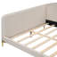 Lit de jour pleine grandeur avec revêtement en lin, tête de lit et accoudoirs, pieds, beige, lit peu encombrant, fabrication élégante, sécuritaire et avec accoudoirs-1170890404-1149687384