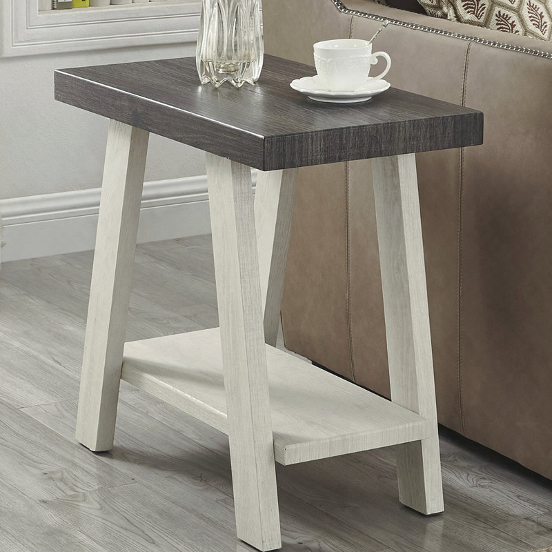 Table d'appoint en bois à deux tons Athènes, Charcoal/Beige