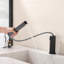 Modern Pull-Down Bathroom Sink Faucet, Single Hole 1-Handle Retractable Sprayer Faucet With 360° Swivel Spout-125183508