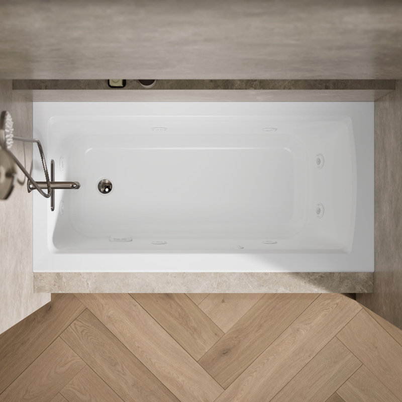 Archer® 60" x 30" Drop-in Whirlpool Bathtub, Left, Biscuit