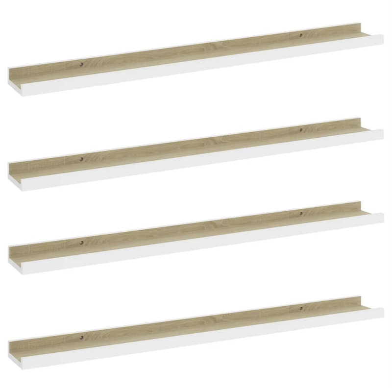 Eashan 4 Piece Wood Picture Ledge Wall Shelf, 1.2'' H x 31.5'' W x 1.2'' D, Oak