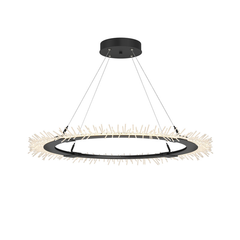 Anemone Circular 1-Light Geometric Pendant, Black