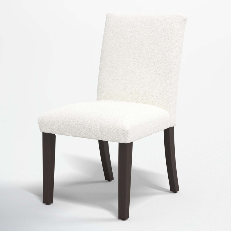 Benson 20'' H Upholstered Side Chair, Linen Grey Linen, Espresso