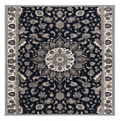 Tapis gris Tabriz lavable à la machine