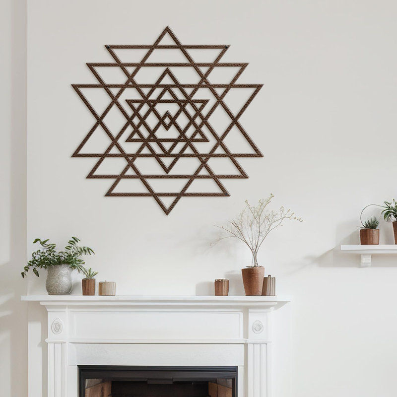 Décoration murale en métal, H 18 po x l 18 po x P 0,05 po, Bronze