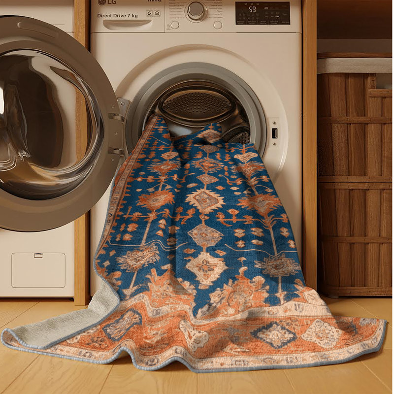 Tapis brun turc lavable à la machine, Rectangle de 5 pi x 8 pi