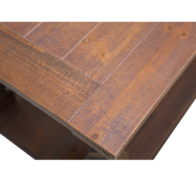 Table basse carrée moderne sans combinaison, H 15,35 po x l 27,56 po x P 27,56 po, Brun