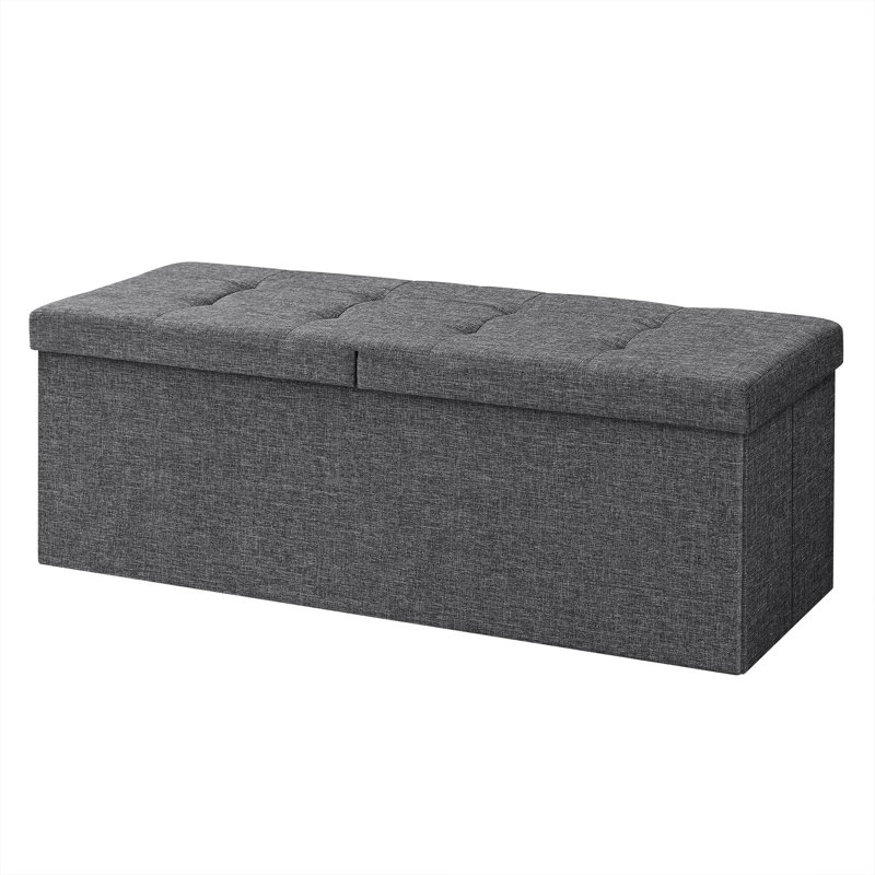 Storage Ottoman, 15" H x 43" W x 15" D, Slate Gray