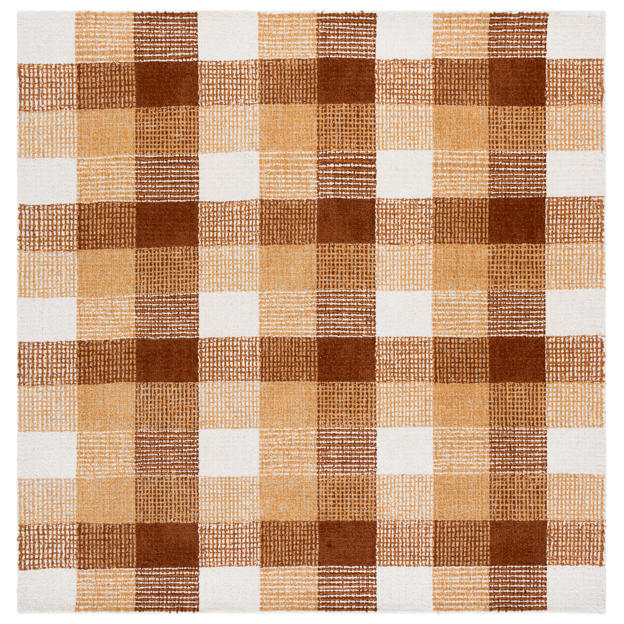 Genre Hand Tufted Wool;Cotton Plaid Rug, Rectangle 9' x 12'