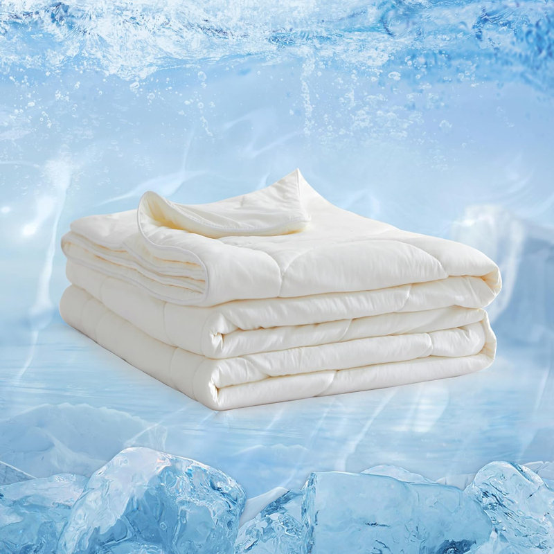 Cooling Comforter , Summer Cooling Blanket For Hot Sleepers, Twin Comforter, Beige