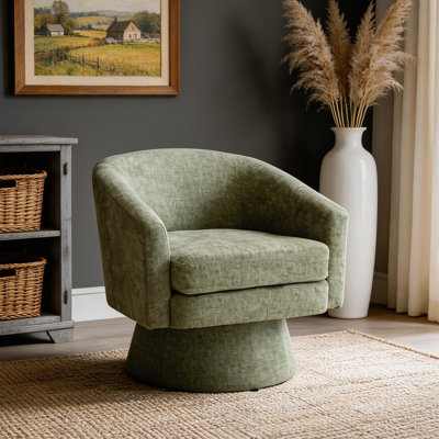Fauteuil demi-tonneau pivotant à 360 degrés avec coussin amovible