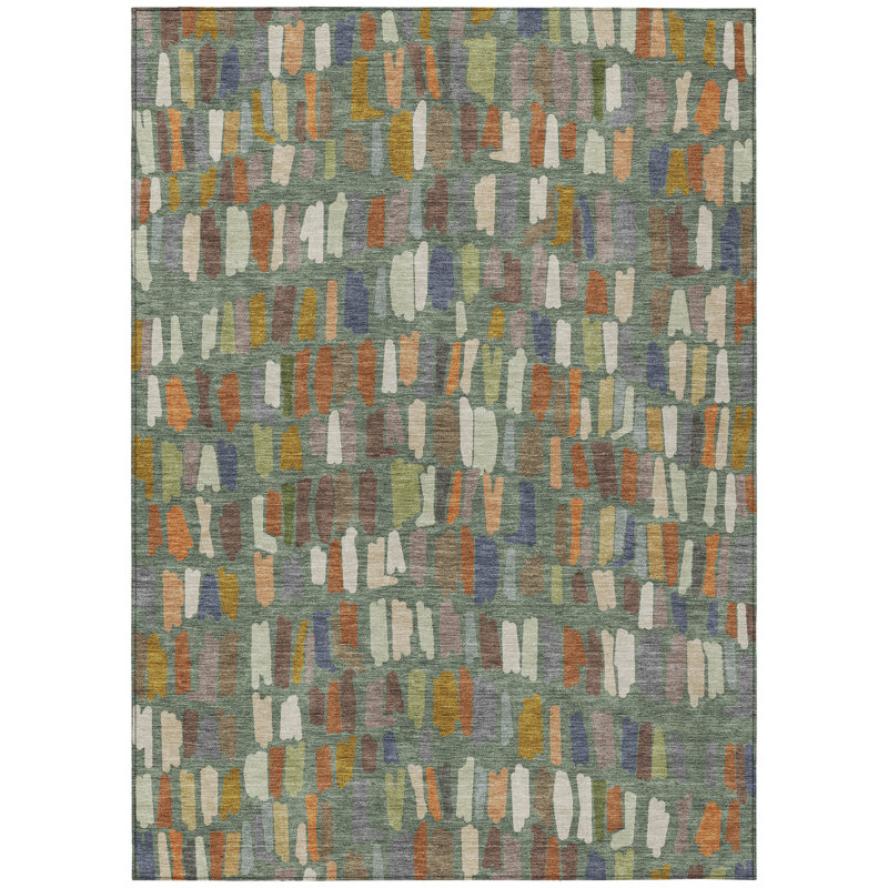 Machine Washable Indoor/Outdoor Jourdan ACN2377 Stripes Rug, Rectangle 3' x 5'