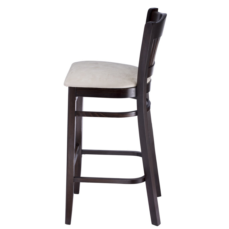Tabouret de bar et de comptoir Riggio, Crème, crème, Tabouret de bar (assise de 30 po de hauteur), Noyer