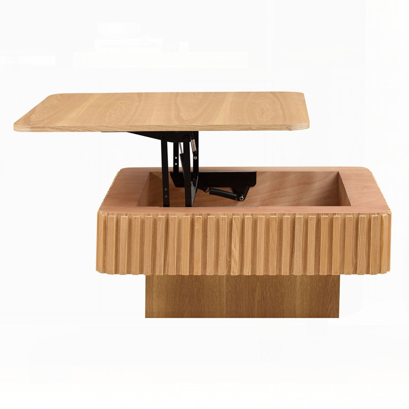 Modern Square Coffee Table, Natural Ash