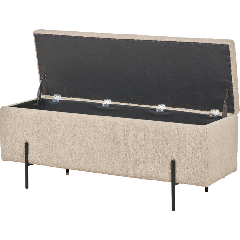 Brebner 120cm Wide Rectangle Solid Colour Standard Ottoman with Storage