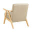 Chaise rembourrée brune avec ressorts ensachés en bois massif et en bois d'hévéa-620646114