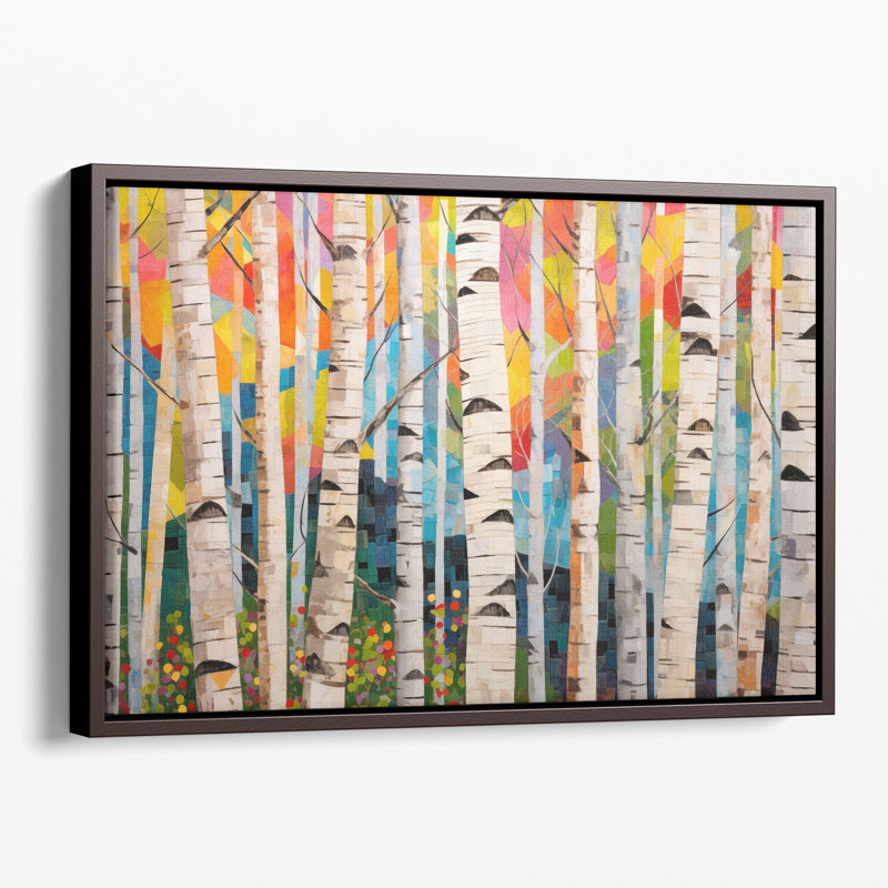 «Playful Birch Grove», art mural, Unframed, H 12 po x l 18 po x P 0,02 po