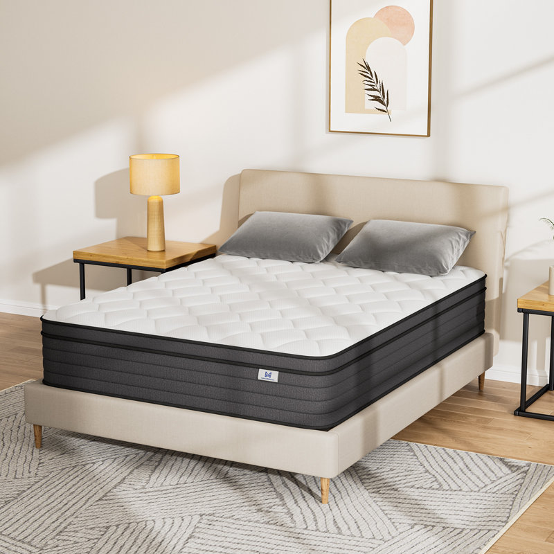 8''/10''/12'' Medium Hybrid Mattress with Pocket Springs, Mattress In A Box, OEKO-TEX® Certified, Twin, 8"