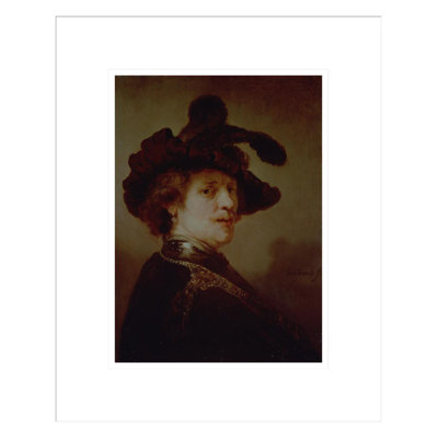 Autoportrait en déguisements par Rembrandt van Rijn - Impression sur toile encadrée