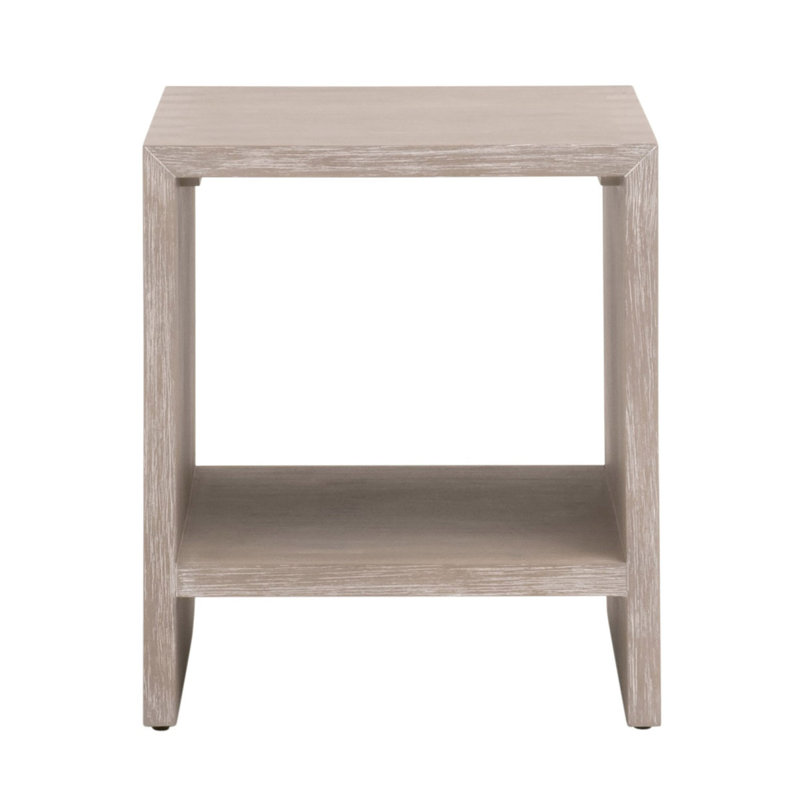 Table de bout carrée en bois à queue d'aronde