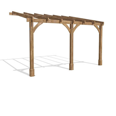 Dunster House Wooden Lean To Pergola Kit Wall Mounted Garden Plant Frame Leviathan