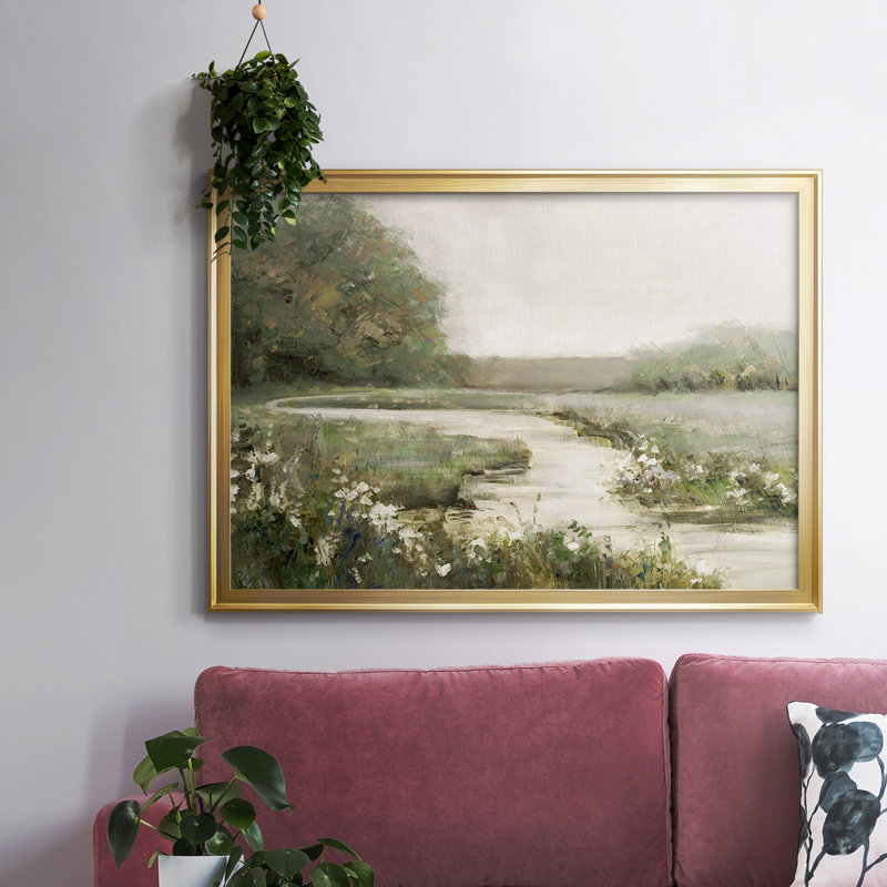 " Quiet Path ", Gold, 26" H x 38" W x 1.5" D
