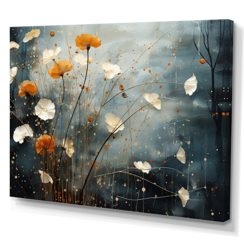 Coral Dandelion Floral Symphony III sur impression sur toile, H 12 po x l 20 po x P 1 po, Toile tendue